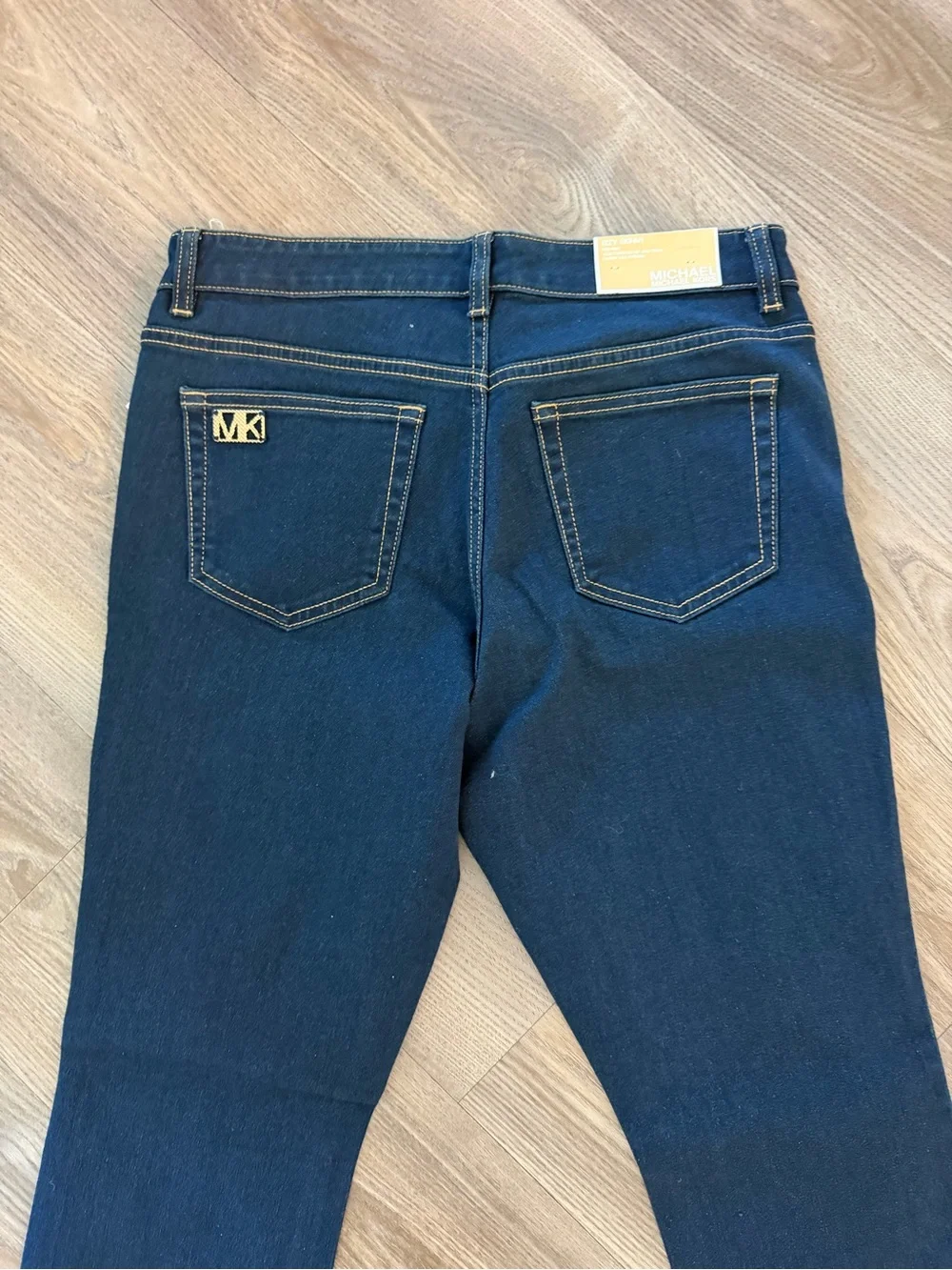Michael Kors Dark Blue Skinny Jeans with Gold Trim